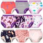 BIG ELEPHANT Baby Girls Training Underwear, Toddler Cotton Potty Training Pants Soft Absorbent, 9-10Y