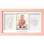 KeaBabies Baby Hand and Footprint Kit - Clay Handprint Keepsake Frame, Newborn Nursery Picture Frame, Personalized New Mom Gifts for Baby First Christmas Shower (Sweet Pink)