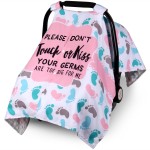 Metplus 2 in 1 Writing Style Baby Car Seat Cover, Car Seat Canopy for Babies, Mom Multiuse Nursing Cover, Minky Baby Carrier Covers, Newborn Boy Girl, Peekaboo Opening