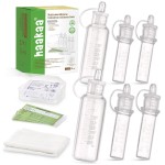 haakaa Colostrum Collector Set Breast Milk Collector for Breastfeeding, Ready-to-Use Packaging, Reusable, BPA Free, Include a Cotton Wipe and Storage Case (4pcsx4ml+2pcsx20ml)