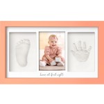 KeaBabies Baby Hand and Footprint Kit - Clay Handprint Keepsake Frame, Newborn Nursery Picture Frame, Personalized New Mom Gifts for Baby First Christmas Shower (Salmon)