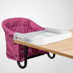 Hook On Chair with Removable Dining Tray,Portable Hook-On Chairs with Storage Bag,for Home and Travel(Rose Red)