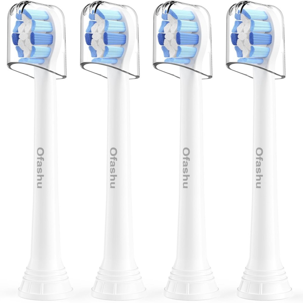 Ofashu Compact Replacement Toothbrush Heads Compatible for Philips Sonicare C1 C2 G2 HX6024 Better Gum Health, Smaller Heads for Hard-to-Reach Areas, White, 4 Packs Sonic Electric Brush Head