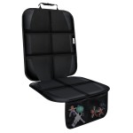 Meolsaek Car Seat Protector for Child Car Seat, Durable 600D Fabric Waterproof Car Seat Cover with Thick Pad Non-Slip Backing (No Imprints) (1 pc-Seat Protector Black)