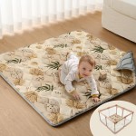 Blissful Diary Baby Play Mat, 47x47 Infant Play Mat for Playpen, Thicken Foam Cushioned Baby Mat for Floor, Non-Slip Kids Play Mat, Washable Baby Playmat for Babies,Toddlers, Earth Tones Design