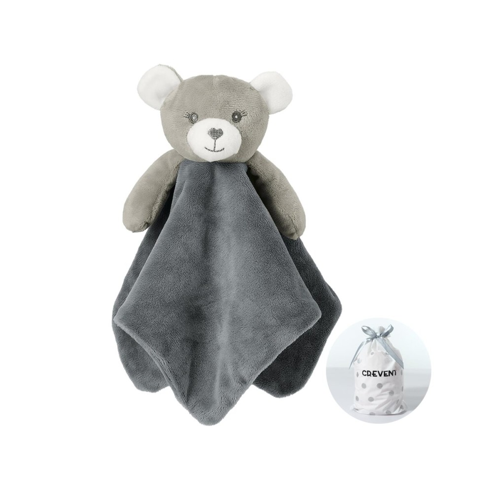 CREVENT Cozy Plush Baby Security Blanket Loveys for Baby Girls Boys, Stuffed Animal Ring Rattle Shaker Toy for Newborns (Bear)