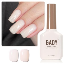 GAOY Nude Jelly Gel Nail Polish, 16ml Sheer Translucent Netural Soak Off Gel Polish, UV Light Cure for Nail Art DIY at Home, 2948 Sheer Opal
