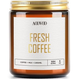 AOOVOO Fresh Coffee Candles - 9 oz Scented Candles, Aromatherapy Candle, Soy Candle for Home Scented