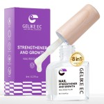 Nail Ridge Filler For Damaged Nails: Gelike ec 8 in 1 Nail Strengthener for Thin Nails and Growth - Protein Nail Ridge Filler with Top Coat Free