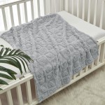 CREVENT 30X40 Cozy Soft Warm Sherpa Baby Blanket for Girls Boys, Newborn Essentials for Infant, Baby Shower Receiving Gift - Grey Heart 75X100cm + Gift Bag with Ribbon
