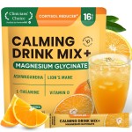 Venture Pal Calm Drink Mix, Cortisol Reducer and Sleep Aid with Magnesium Glycinate, Ashwagandha, L-Theanine,Vitamin D, Calm Magnesium Powder for Relax & Focus, No Sugar, Non GMO, On The Go