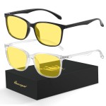 hunsquer Night Vision Blue Light Glasses for Woman Blue Light Blocking Glasses Men Computer Gaming Blue Screen Glasses