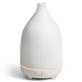 InnoGear Oil Diffuser, 150ML Ceramic Diffuser for Essential Oils Handcrafted Aromatherapy Diffuser Ultrasonic Cool Mist Humidifier with 2 Mist Modes Waterless Auto Off for Room Office, White Base