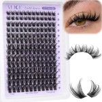 ALICE Lash Clusters Wispy Eyelash Clusters 10-18mm 168pcs Cluster Eyelash Extensions Natural Volume Lash Extensions DIY Individual Lashes with Soft Thin Band