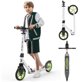 WAYPLUS Kick Scooter for Ages 6+,Kid, Teens & Adults. Max Load 240 LBS. Foldable, Lightweight, 8IN Big Wheels for Kids, Teen and Adults, 4 Adjustable Levels. Bearing ABEC9