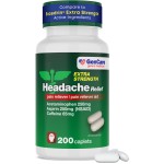 GenCare - Headache Relief Acetaminophen with Aspirin (NSAID) & Caffeine (200 Caplets) Value Pack | Head Pain, Muscle Aches, Back Pain & Body | Generic Excedren Extra Strength