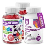 DR. MORITZ Magnesium Bundle - Gummies for Adults (200mg, 30 Count) and Kids Magnesium Gummies (60 Count, 2 Pack) - Sugar-Free