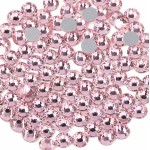 Beadsland 144pcs Flat Back Crystal Rhinestones Round Gems for Nail Art and Craft Glue Fix, Light Pink, SS40, 8.4-8.7mm