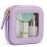 Prite Small Makeup Bag for Women Portable Clear Makeup Bag Cute Mini Waterproof Travel Cosmetic Bag with Gold Zipper for Car Essentials(Violet)