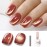 Double Rhythm 15ML Ice Glass Cat Eye Gel Polish with Magnet Holographic Glitter Shimmer Translucent Sheer Color Salon Soak Off Magnetic Nail at Home (Brown Tan-MC1125)