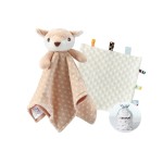 CREVENT Soft Plush Animal Face Security Blankets for Boys and Girls, Great Gifts for Birthday Baby Shower (Deer + Tag)