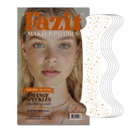 Fazit Makeup Patches - Orange Speckles - Glow Up Make-Up Patches - Cute Glitter Makeup Accessories for Women - Cosmetic Glitter for Face