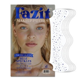 Fazit Makeup Patches - Blue Speckles - Glow Up Make-Up Patches - Cute Glitter Makeup Accessories for Women - Cosmetic Glitter for Face