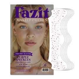 Fazit Makeup Patches - Purple Speckles - Glow Up Make-Up Patches - Cute Glitter Makeup Accessories for Women - Cosmetic Glitter for Face