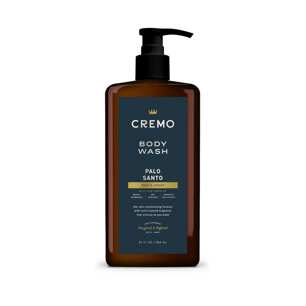 Cremo Rich-Lathering Palo Santo Body Wash for Men, Notes of Bright Cardamom, Dry Papyrus and Aromatic Palo Santo, 32 Fl Oz