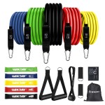 WIKDAY Exercise Resistance Bands with Handles for Working Out, 10-150 Lbs Workout Bands Loop Bands Set with Door Anchor for Physical Therapy, Yoga, Pilates