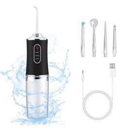 Electric Water Flosser Cordless for Teeth 3 Modes 4 Jet Tips Cleaning and Flossing Water Dental Portable Floss Irrigator Oral Water Flossed Rechargeable Tonsil Stone Travel Adults