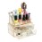 Ikee Design Acrylic Makeup Organizer with 2 Drawers Removable Top Lipstick Holders, Cosmetics Organizer for Skincare, Accessories, Lip Gloss for Vanity or Bathroom Countertop, Gold Glitter