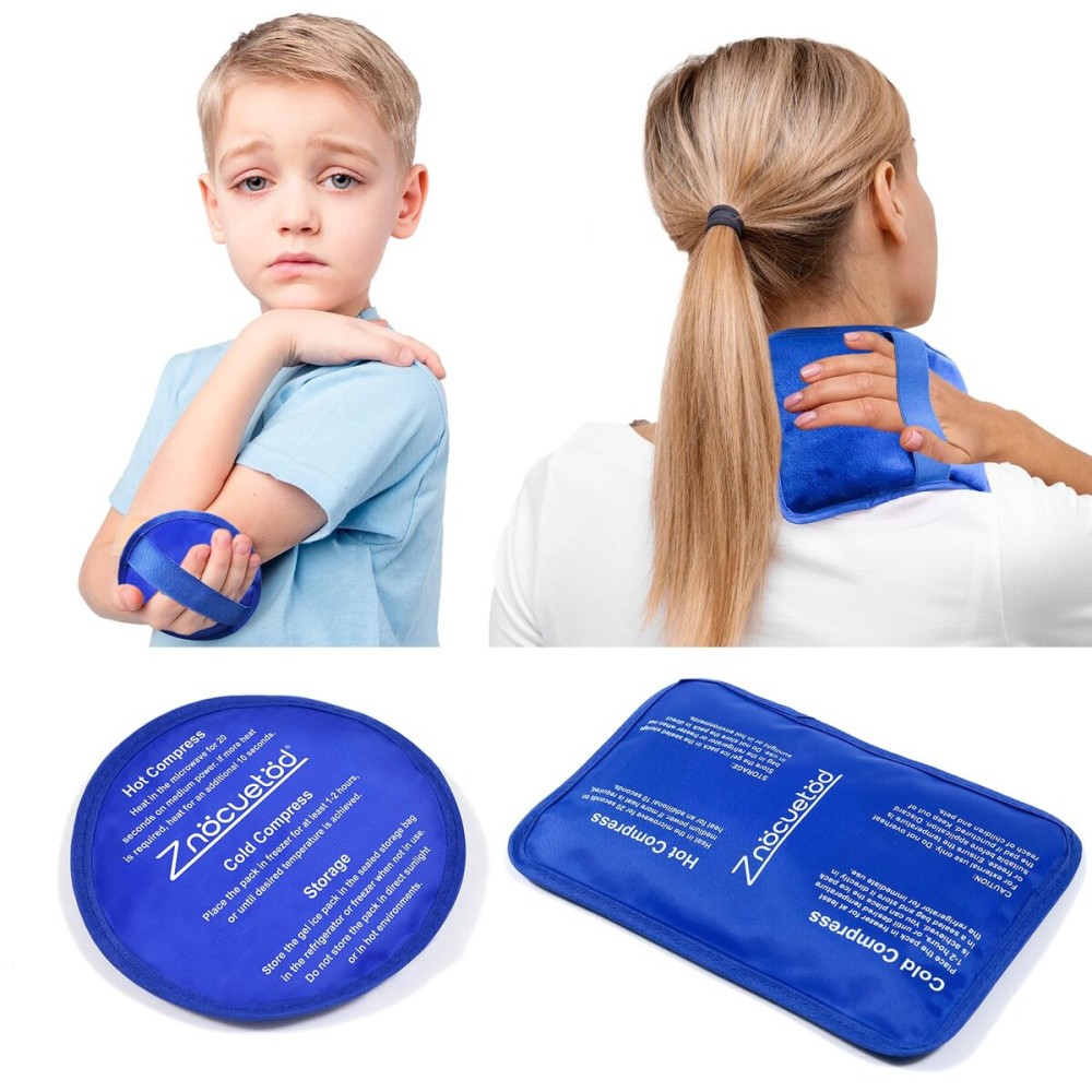 Gel Ice Pack for Injuries Reusable Soft Freezer Ice Bag with Strap- Hot Cold Compress Packs for Swelling Bruises Surgery Knee Shoulder Foot Back Ankle Neck Elbow Wisdom Tooth-2 Pack