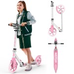 WAYPLUS Kick Scooter for Ages 6+,Kid, Teens & Adults. Max Load 240 LBS. Foldable, Lightweight, 8IN Big Wheels for Kids, Teen and Adults, 4 Adjustable Levels. Bearing ABEC9