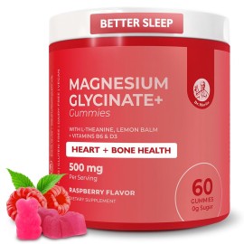 Dr. Moritz Magnesium Glycinate Gummies for Adults & Kids - with L-Theanine & Lemon Balm - Magnesium Gummies for Women & Men for Relaxation Support - No Sugar Added, Non-GMO (60 Count)