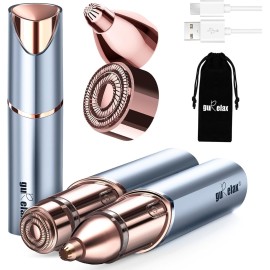 Facial Hair Removal for Women, Facial Eyebrow Trimmer, 2-in-1 Face Shaver, Painless Facial Razor for Lip, Chin, Peach Fuzz