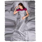 The Friendly Swede Double Sleeping Bag Liner Ultralight - Thin Travel Sheets for Hotel with Full Length Zipper; Camping Sheets & Adult Sleep Sack for Backpacking; Travel Sleeping Bag - Grey (Zipper)