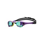 ARENA Unisex Cobra Ultra Swipe Racing Swim Goggles for Men and Women Swipe Anti-Fog Technology Polycarbonate Mirror Lens, Emerald/Plum/Cyber Lime