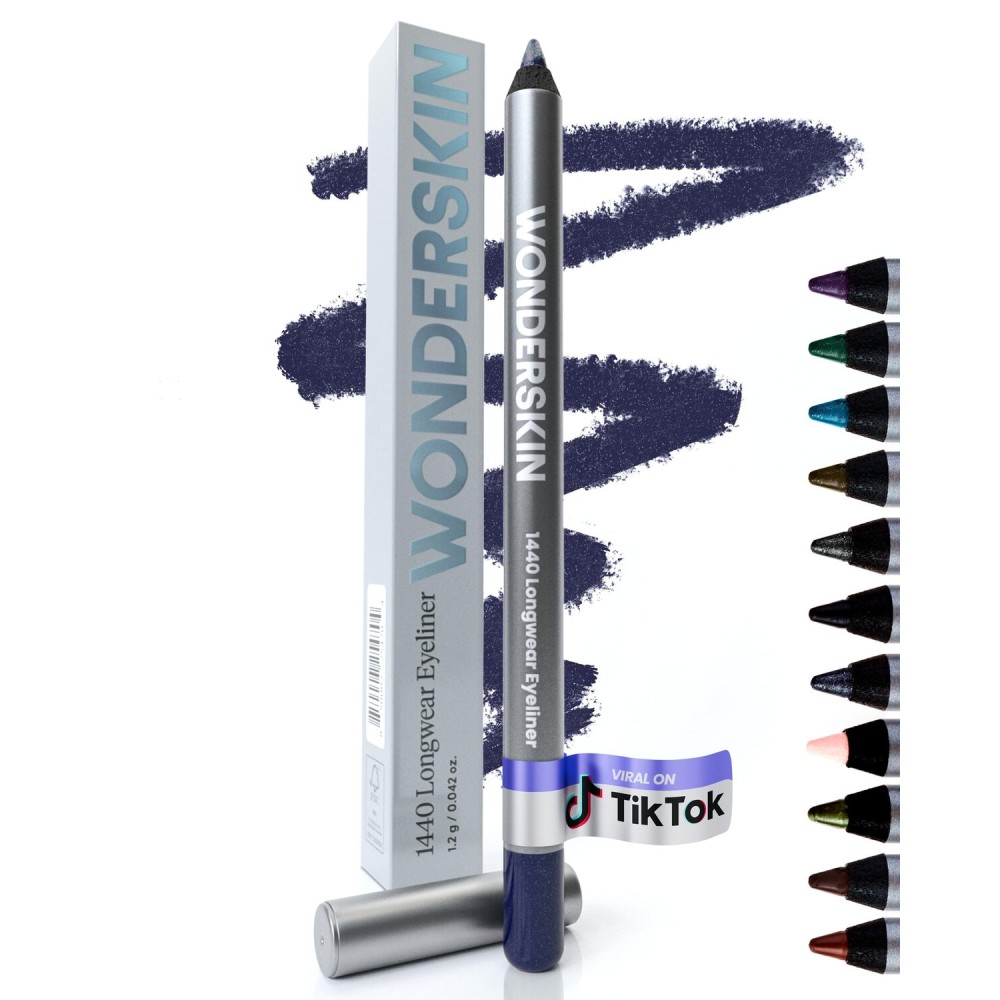 Wonderskin Eyeliner Pencil, 1440 Longwear Blue Purple Eyeliner Pencil - Waterproof, Sharpenable & Smudge Proof
