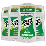 Speed Stick Men\'s Antiperspirant Deodorant, Irish Spring Scented, 3 Ounce, 4 Pack