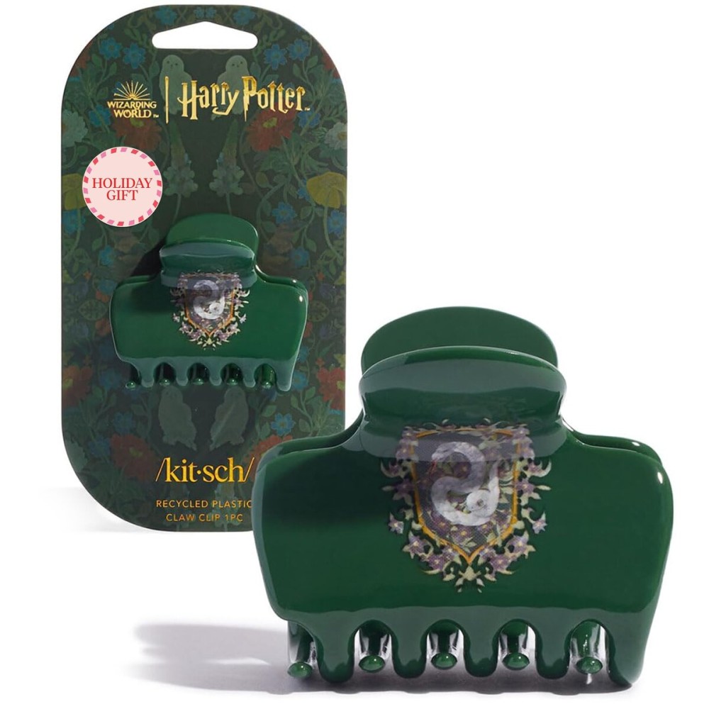 Harry Potter x Kitsch Big Hair Clip for Women - Strong Grip for Secure Updos | Stylish Jumbo Claw Clip | Durable Hair Accessories for Everyday Use | Ideal Harry Potter Gifts for Women - Slytherin, 1pc