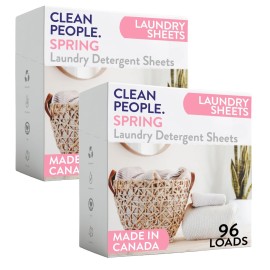 The Clean People Laundry Detergent Sheets - Laundry Soap - Ultra Concentrated, Recyclable Packaging, Stain Fighting - Spring Scent, 192 Pack