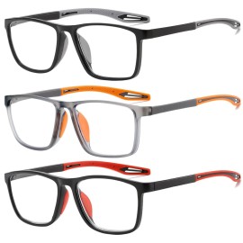 FSRTEP Reading Glasses for Men Sporty Design TR90 Blue Light Blocking Reader Comfortable and Flexible Lightweight +2.75