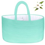 ABenkle X-Large Diaper Caddy Organizer, Boho Rustic Cotton Rope Nursery Baby Basket, Changing Table Organizer for Baby Diaper Storage and Baby Shower