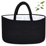 ABenkle X-Large Diaper Caddy Organizer, Boho Rustic Cotton Rope Nursery Baby Basket, Changing Table Organizer for Baby Diaper Storage and Baby Shower