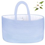 ABenkle X-Large Diaper Caddy Organizer, Boho Rustic Cotton Rope Nursery Baby Basket, Changing Table Organizer for Baby Diaper Storage and Baby Shower