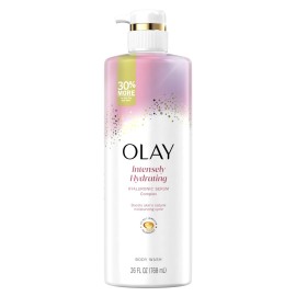 Olay Body Wash for Women, Intensely Hydrating, Hyaluronic Acid Serum Complex, Renews Moisture, Free of Parabens & Phthalates, Vitamin B3 Lameller Technology, For All Skin Types, 26 fl oz