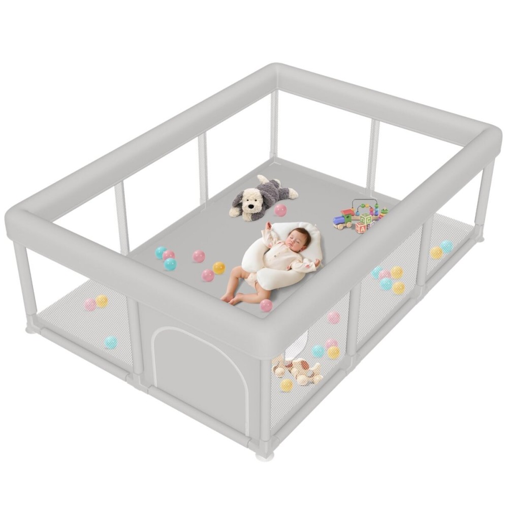 besuhot Baby Playpen Baby Playard Large playpen 74 x 50 inch, Playpen for Babies and Toddlers with Gate, Safety Activity Center for Indoor & Outdoor