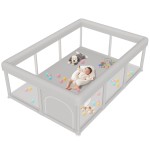 besuhot Baby Playpen Baby Playard Large playpen 74 x 50 inch, Playpen for Babies and Toddlers with Gate, Safety Activity Center for Indoor & Outdoor