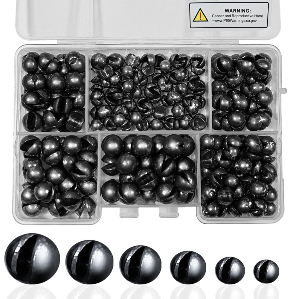 SANWEAL120PCS/200PCS Fishing Weights Sinkers - Premium Split ShotFishing Weights Sinkers - Round Removable Fishing Sinkers - 5/6 Sizes